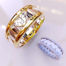 anel corações livre 3d impressão modelo in argolas 3dexport ouro cnc stl jóia joalheria coração 3d print model - Mito3D