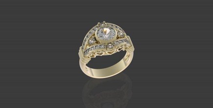 anel corações joalheria platina gema ouro prata imprimível brilhante diamante esterlina jóias coração pedra argolas Princesa fêmea noivado Casamento soberbo 3d print model - Mito3D