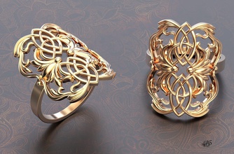 anello jrnament jwel oro ornamento 3d di stampa cnc stl gioielliere gioielli 3d print model - Mito3D