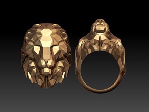 anillo león 3d impresión modelo in anillos 3dexport joyería joya boda pulsera colgante pendiente pendientes hombres gemelos oro plata platino crucifijo cruzar imprimible gato tigre 3d print model - Mito3D