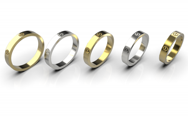 anillo amor 3d impresión modelo in anillos 3dexport joyería joya plata imprimible diamante boda compromiso moda platino blanco europeo francés marca dedo oro 3d print model - Mito3D