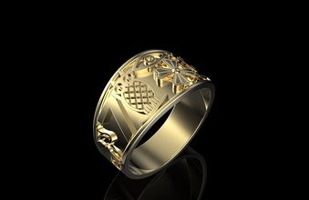 anillo of suerte 2 3d impresión modelo in anillos 3dexport joyería joya oro plata platino señales moda belleza fashion and beauty cnc imprimible 3d print model - Mito3D