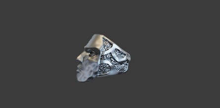 ring mask design vvv face gold silver seal beauty exclusive 3d print model - Mito3D