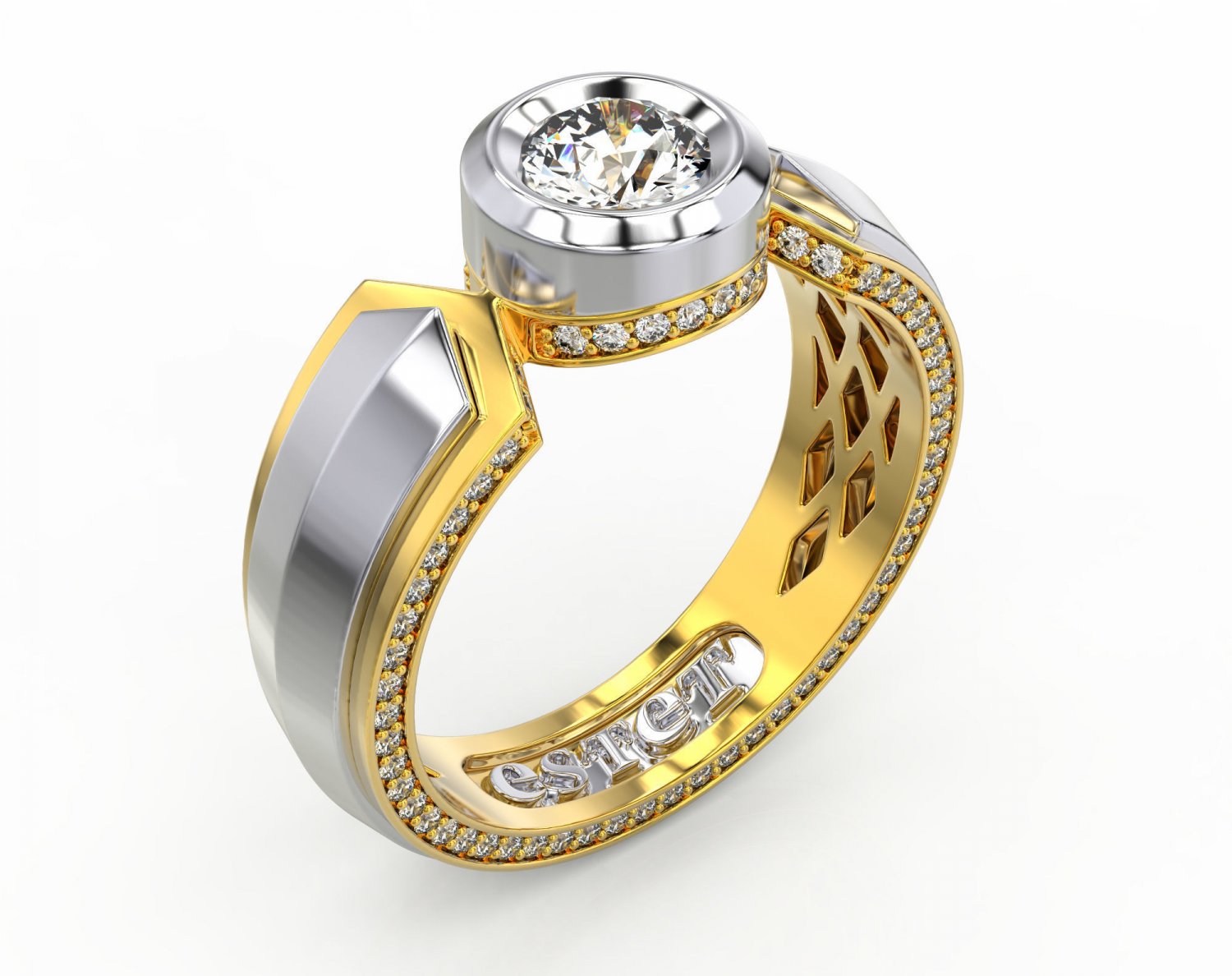 ring men silver gold jewelry 3D print model - Mito3D