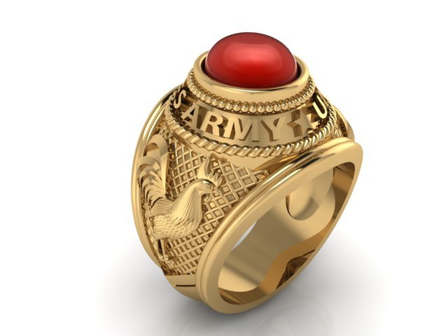 anillo hombres oro joyería joya 3D print model - Mito3D