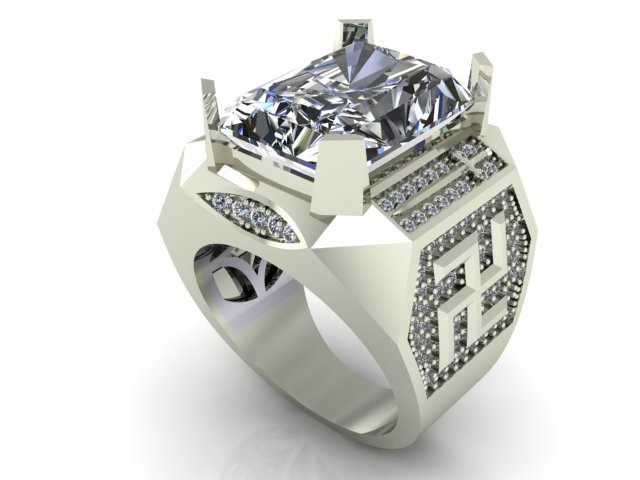 anel homens ouro jóias 3D print model - Mito3D