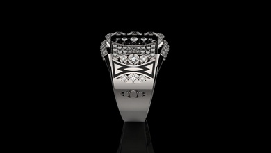 ring men jewelry 3d diamond silver gold 3d print model - Mito3D
