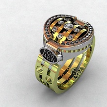 anel homens 3d impressão modelo in argolas 3dexport prata joalheria ouro diamante 3d print model - Mito3D
