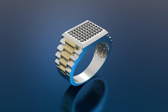 ring Männer mentale Schmuck briliant gold Silber diamond 3d print model - Mito3D