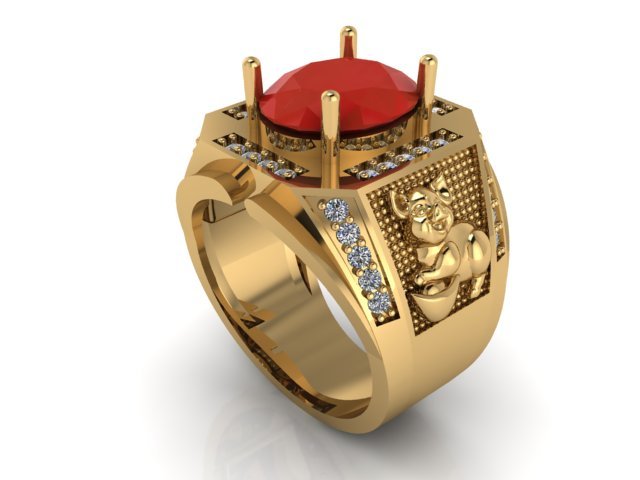 anel homens ouro joalheria 3D print model - Mito3D
