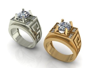 ring men ring men gold jewelry 3d print model - Mito3D