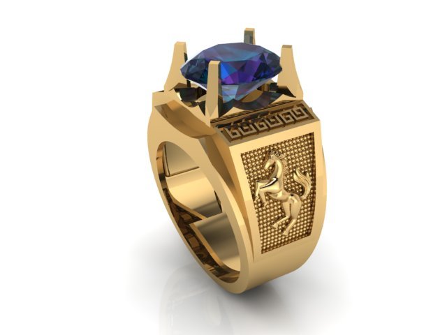 anel homens ouro joalheria 3D print model - Mito3D