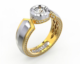 ring Männer Silber gold Schmuck 3d print model - Mito3D