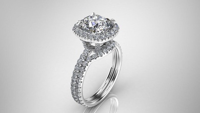 anel modelo - 001 jóias 3d o cad diamante solitaire engajamento banda jóia gem 3d print model - Mito3D