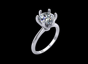 ring model - 004 jewelry jewellery 3d cad diamond solitaire engagement jewel gold gift 3d print model - Mito3D