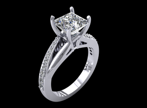 ring model - 005 jewelry jewellery 3d cad engagement solitaire diamond gold gem jewel 3d print model - Mito3D