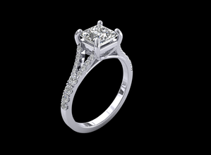 anel modelo - 006 jóias 3d o cad solitaire diamante ouro engajamento jóia 3d print model - Mito3D