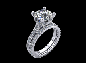 anillo modelo 007 3d impresión in anillos 3dexport joyería joya canalla solitario compromiso diamante oro 3d print model - Mito3D