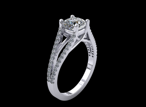 anello modello - 008 gioielli 3d cad diamante solitaire di fidanzamento gemma gioiello oro regalo 3d print model - Mito3D
