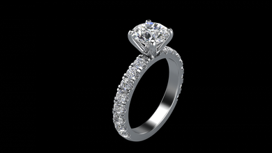ring model - 013 jewelry jewellery 3d cad soliaire diamond gold engagement jewel gem gift 3d print model - Mito3D