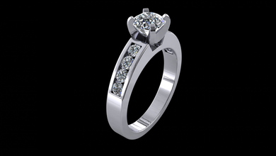 ring model - 019 jewelry jewellery 3d soliatire diamond gold engagement gift jewel gem 3d print model - Mito3D