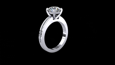 bague modèle 020 3d impression in anneaux 3dexport bijoux goujat solitaire diamant or cadeau engagement bijou gemme 3d print model - Mito3D