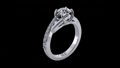 ring model - 022 jewelry jewellery 3d cad soliatire diamond gold gem jewel engagement gift 3d print model - Mito3D