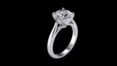 ring-Modell - 024 Schmuck 3d Modell cad ring solitaire gold diamond gem Juwel engagement Geschenk 3d print model - Mito3D