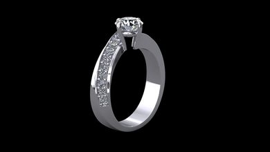 modelo de anillo - 032 la joyería 3d cad solitaire el diamante oro joya gem compromiso regalo 3d print model - Mito3D