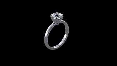 anel modelo - 033 jóias 3d o cad diamante solitaire ouro engajamento presente jóia gem 3d print model - Mito3D
