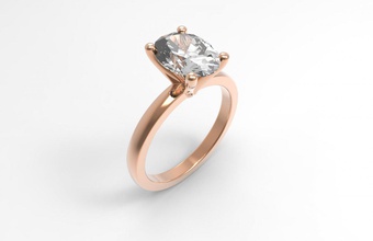 anello modello - 035 gioielli 3d cad diamante solitaire oro gioiello gemma di fidanzamento regalo speciale 3d print model - Mito3D