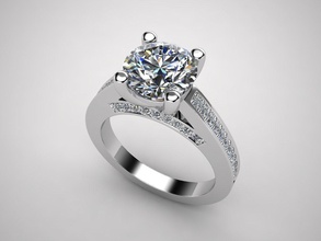 anel modelo - 037 jóias 3d o cad solitaire diamante ouro engajamento jóia gem presente 3d print model - Mito3D