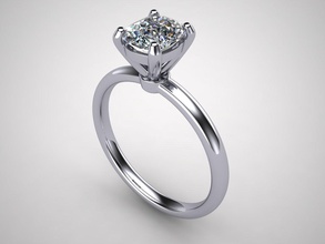 anel modelo - 038 jóias 3d o cad solitaire ouro diamante engajamento de casamento presente jóia gem especiais 3d print model - Mito3D