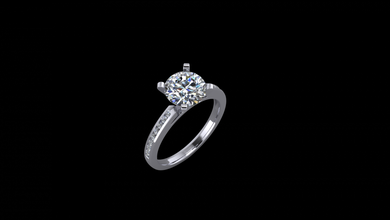 modelo de anillo - 043 la joyería 3d cad solitaire el diamante oro gem joya compromiso regalo 3d print model - Mito3D