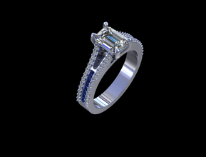 ring model - 045 jewelry jewellery 3d cad solitaire diamond gold gift engagement gem jewel special 3d print model - Mito3D