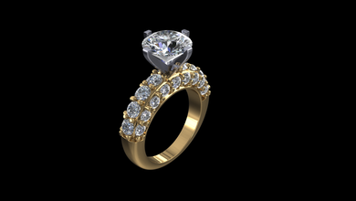 anel modelo - 048 jóias 3d o cad solitaire diamante ouro presente gem engajamento jóia especiais 3d print model - Mito3D