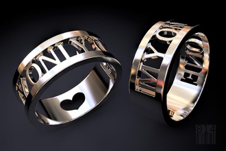 anello mia solo tu oro argento gioielli gioiello amore 3d modello stl obj cnc di stampa la stampabile gioielliere 3d print model - Mito3D