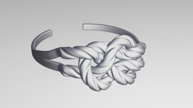 squillare nodo Stampa modello argento gioielleria 3d print model - Mito3D