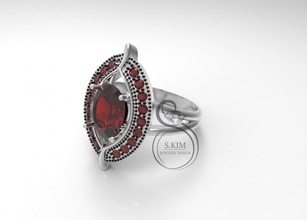 anillo oval de la gema 8x6 gem joyería joya oro 3dmodel 3dprint imprimible el prototipo 3djewel 3dwax cera 3dprintmodel printjewel 3dring 3d print model - Mito3D