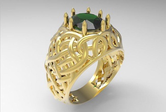 bague ovale en pierre de l'anneau forme 3d bijoux imprimable modèle or d'argent le diamant gem joyau la cire l'engagement d'origine exclusif 3d print model - Mito3D