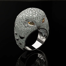 anel de coruja gem ouro imprimir jóias jóia diamante printable prata brilhantes a moda beleza safira sterling rodada o design luxo 3d print model - Mito3D