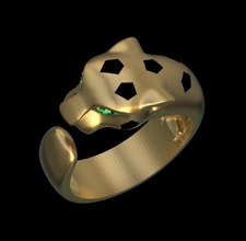 ring panther gold silver earrings jewelry luxury gem rings bracelet panthera panter pantera tiger 3d print model - Mito3D