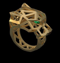 anillo pantera oro plata pendientes joyería joya lujo platino anillos pulsera compromiso Boda pluma panthera panter Tigre 3d print model - Mito3D