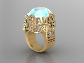 yüzük Pasquale Bruni aşk takı mücevher altın gümüş yazdırılabilir taşlar parlak elmas akuamarin Pasqualebruni 3d print model - Mito3D