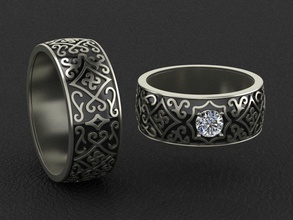 anel padrão de impressão 3d do modelo o ornamento ouro prata jóia 3d print model - Mito3D