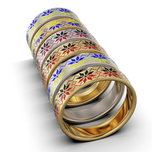 ring pattern ukrainian vyshyvanka enamel rings jewelry jewellery jewel jewellry cad engagement engagementring 3d print model - Mito3D