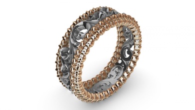 bague motifs couleurs 3dprinted conception mode or d'or bijou bijoux impression imprimable prototypage anneaux argent 3d print model - Mito3D