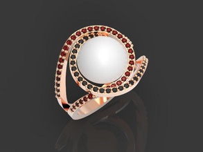 ring pearl printable jewelry jewellery jewel diamond gold printed cad 3dmodel fashionjewel fashion 3d print model - Mito3D