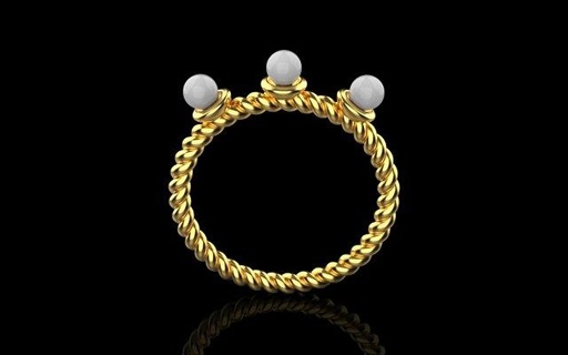 anillo perlas 4558 anillos joyería joya 3d canalla 3dmodel pulsera arete rinoceronte matriz zbrush disparo llave magias representación modelado perla 3d print model - Mito3D