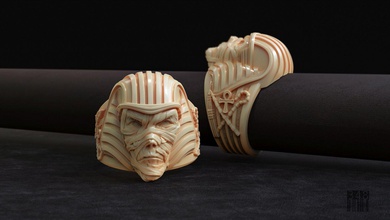 squillare Faraone mummia gioielleria modello stampa Egitto egiziano esclusivo unico orpelli organici scolpire lusso sigillo design cera stampabile 3d print model - Mito3D